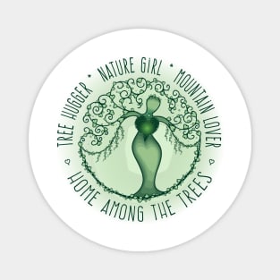 Asheville, NC - Nature Tree Girl - Green WBG 20 Magnet